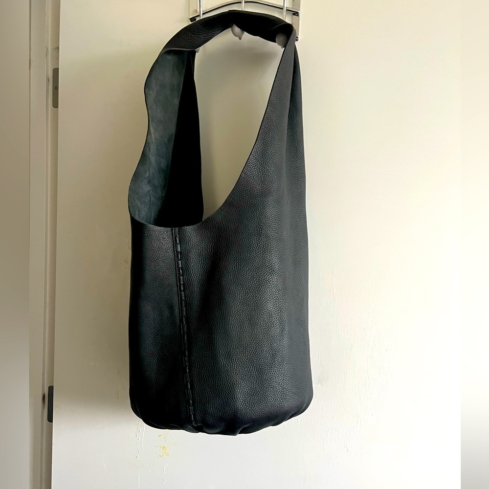 OMBELINE PEBBLE LEATHER HOBO BAG